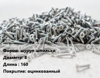 Шуруп шуруп-шпилька 8х160 оцинкованный